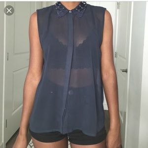 Sheer Button up blouse